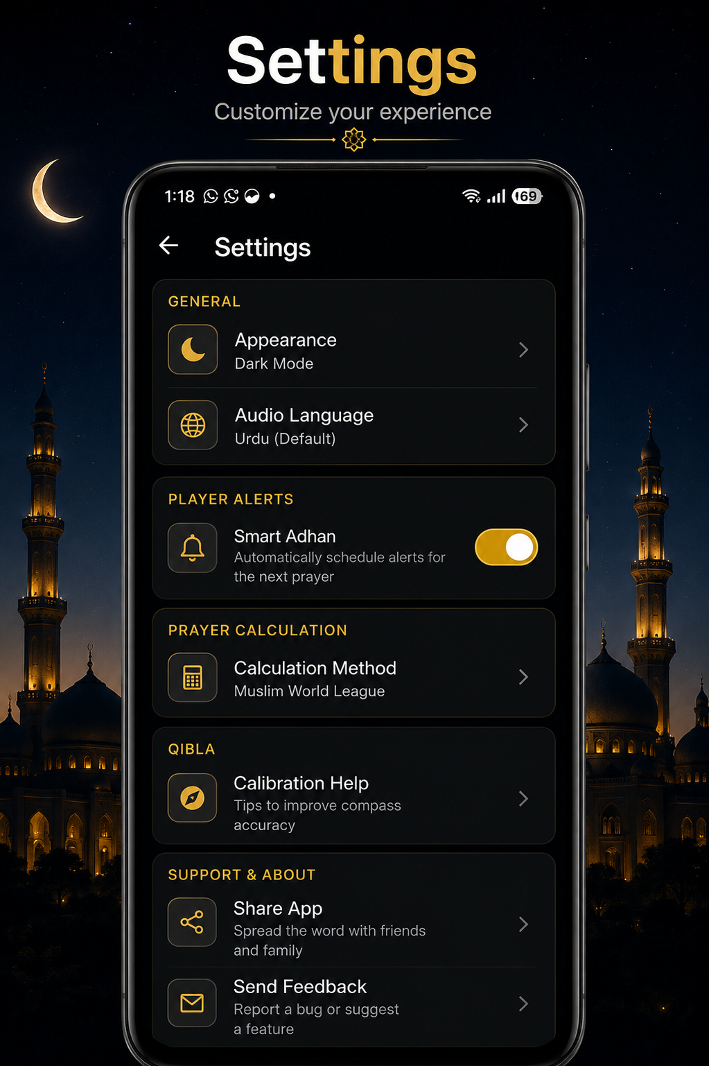 App Settings & Calculation Methods